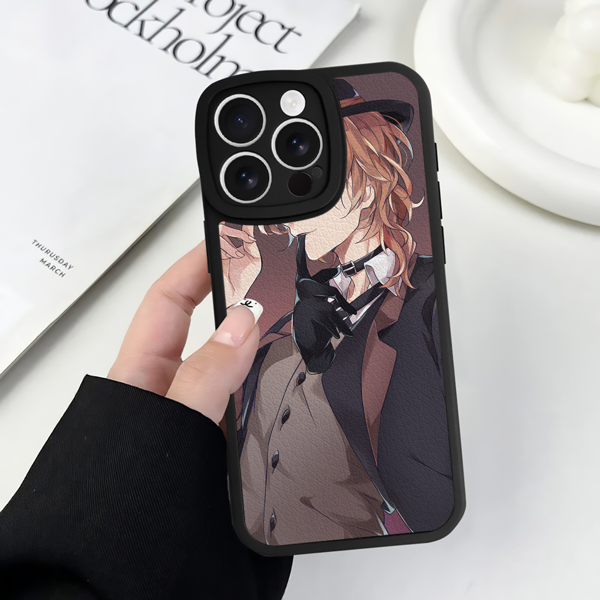 （画像用） 文豪ストレイドッグス Bungo Stray Dogs 【iPhone 16シリーズ対応】シリコンスマホケース（レザー調） 材質：シリコン